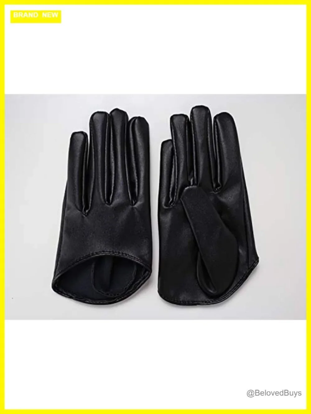 Faux Leather Half Palm Gloves for Women Vintage Dress